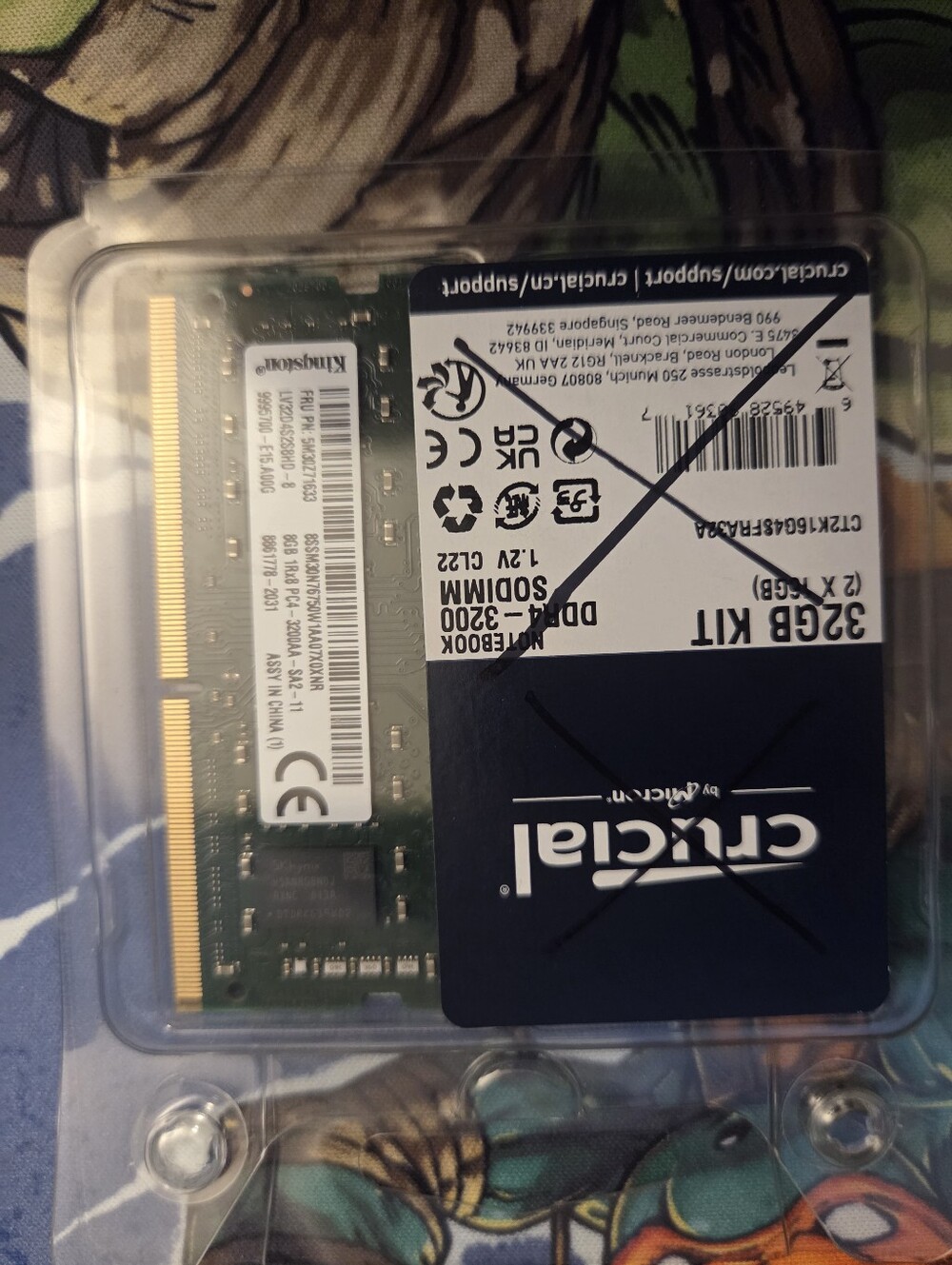 Two pack SK Hynix 8GB 1Rx8 PC4-3200AA-SA2-11 DDR4 8861778-2031